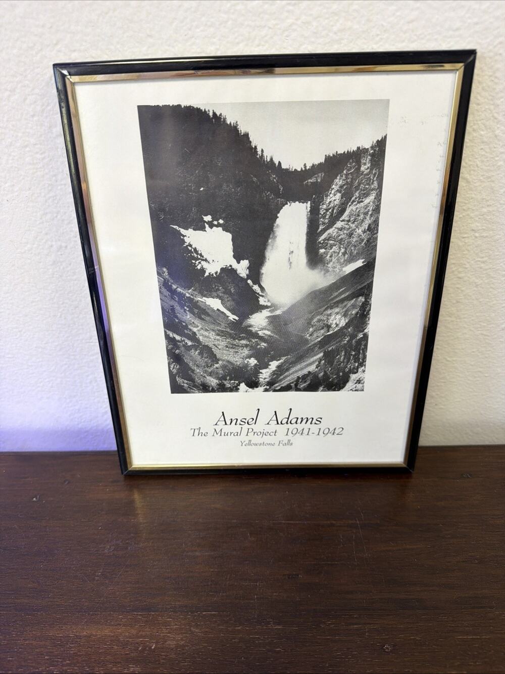 Ansel Adams Yellowstone Falls Framed Print The Mural Project 1941-1942 8x10 Art